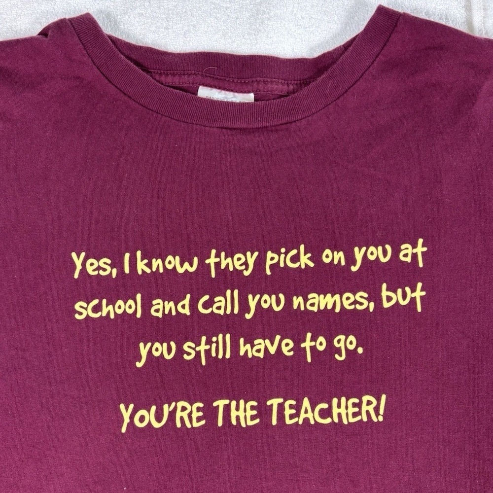 Gardens Alive Teacher Humor Graphic T-Shirt Unisex Large Maroon Funny School Tee